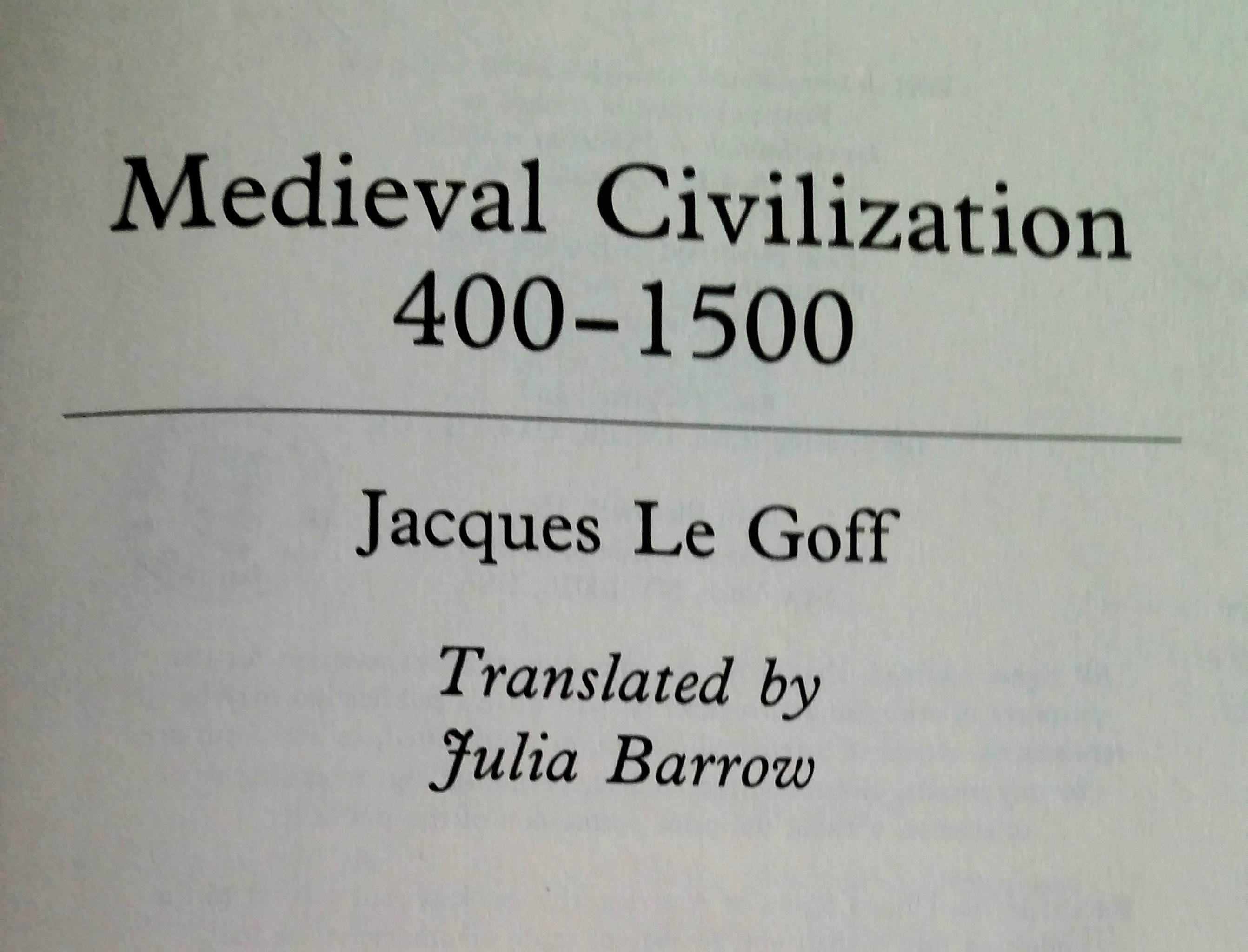 Neues Recherchematerial: Medieval Civilization 400-1500