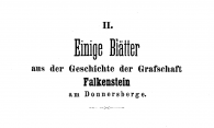 Einige Blätter aus der Geschichte der Grafschaft Falkenstein am Donnersberg